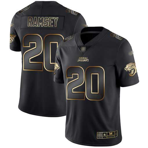 Nike Jacksonville Jaguars #20 Jalen Ramsey Black Gold Men Stitched NFL Vapor Untouchable Limited Jersey